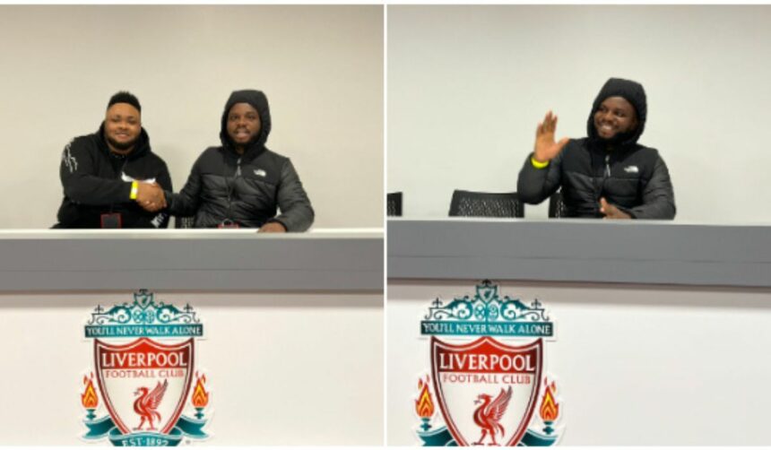 Nigerians react as comedian Sabinus claims to sign football contract with Liverpool FC