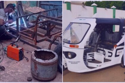 Young Nigerian man manufactures Keke with local materials in Kano