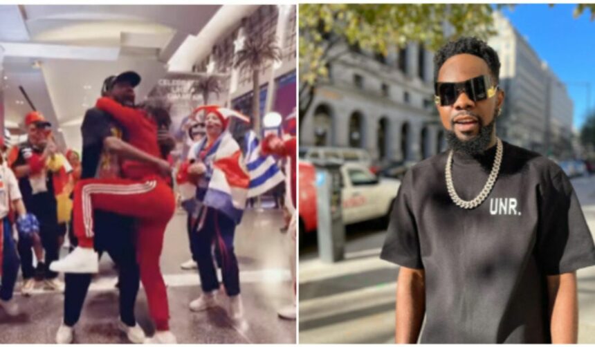 Patoranking’s mother welcomes him at Qatar airport after five years apart