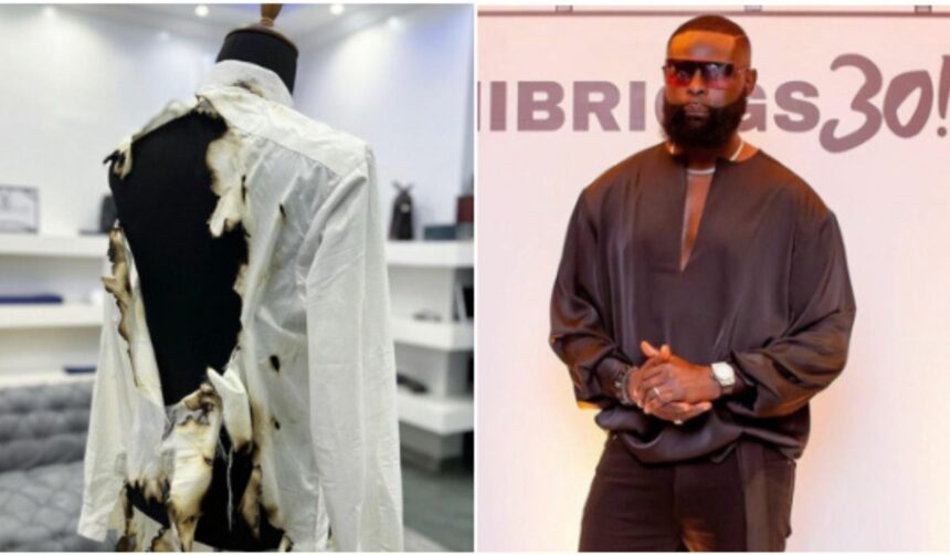 Yomi Casual shares video of burnt shirt selling for ₦3.8m