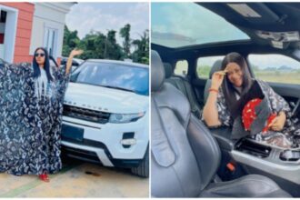 Nkechi Blessing celebrates as she busy brand new Range Rover
