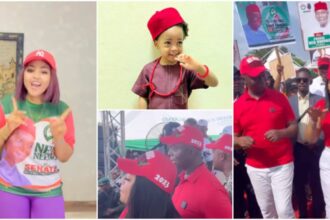Regina Daniels’ two-year-old son campaigns for his father, Ned Nwoko