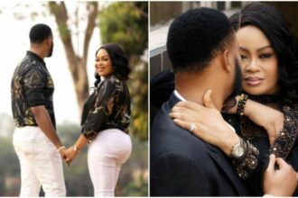 Actress Nkiru hides her fiance’s face in pre-wedding photos