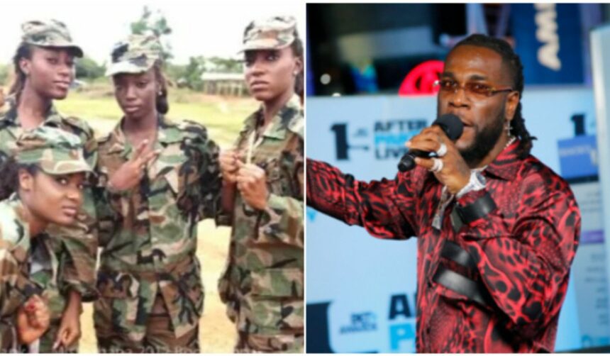 “I like her:” Singer Burna Boy shares his love encounter with beautiful Nigerian female soldier