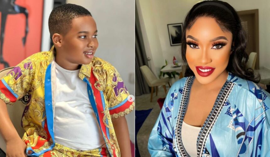 Actress Tonto Dikeh celebrates her son for his excellent academic performance