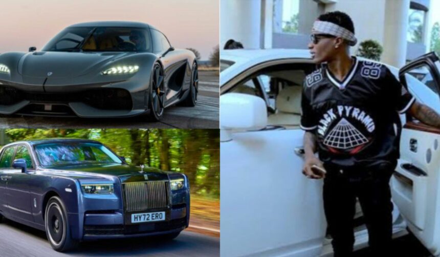 Singer Wizkid shows off fleets of luxury cars in his garage