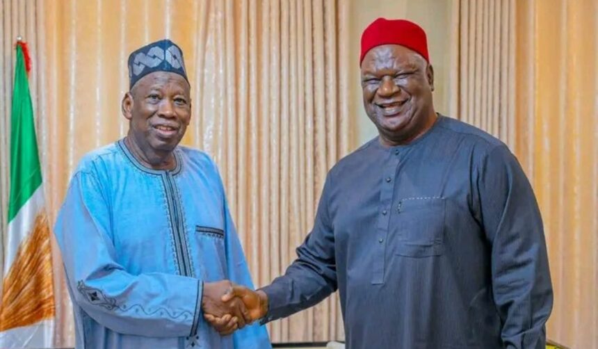 Anyim eyes Umahi's Senate seat, sparks rumours of defection after visiting new APC national chairman, Ganduje