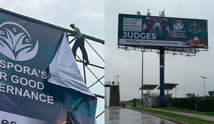 Nigerians reacts as ARCON removes billboard with “All eyes on the Judiciary”