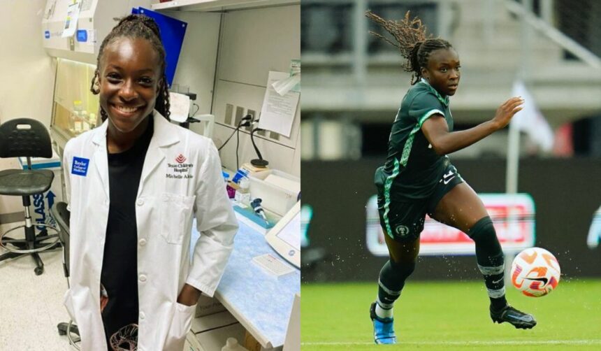 Super Falcons star Michelle Alozie trends in Nigeria for being a football player and part-time cancer research technician