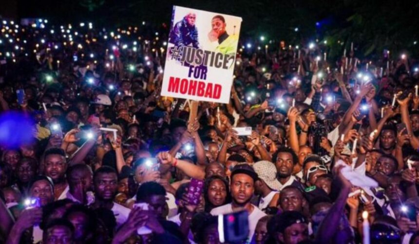 Massive turnout as Nigerians attend candlelight procession for Mohbad in Lagos